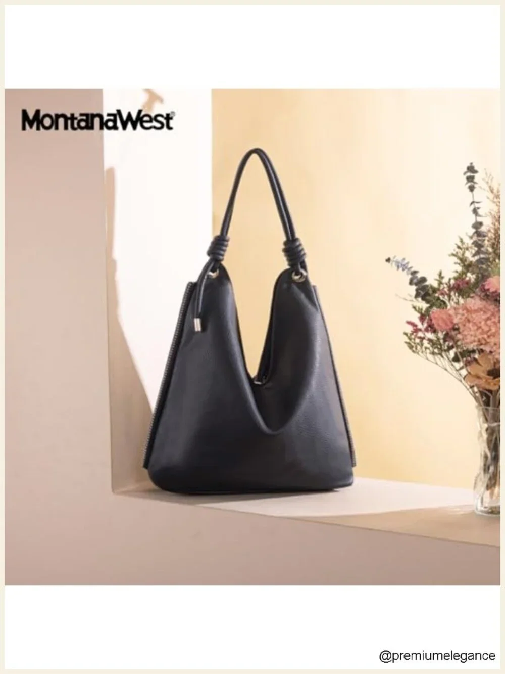 Soft Slouchy PU Leather Hobo Bag with Knotted Top Handle
